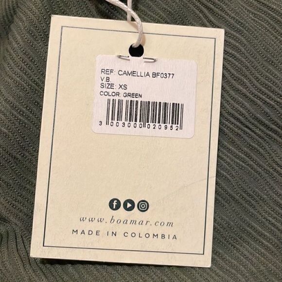 Anthropologie x Boamar Camellia Army Texture Green Bikini Bottoms XS New - Picture 8 of 9